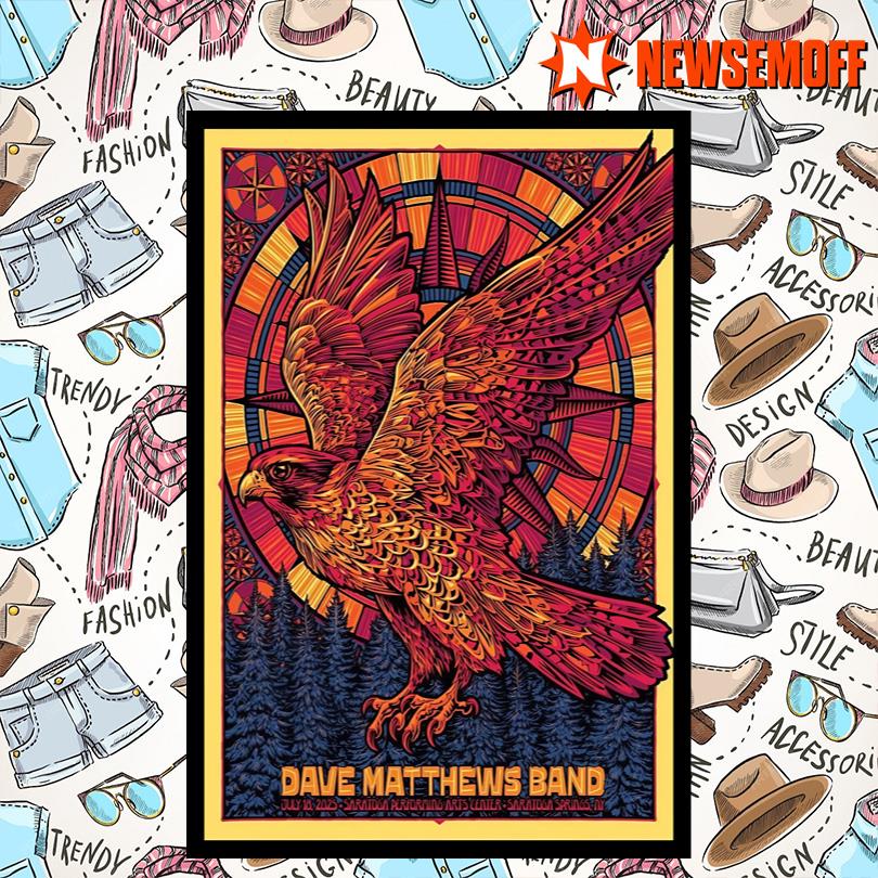 Dave Matthews Band Tour July 18 2025 Saratoga Springs NY Poster