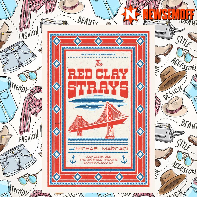 The Red Clay Strays Jul 23-24 2025 The Warfield in San Francisco CA Show Poster
